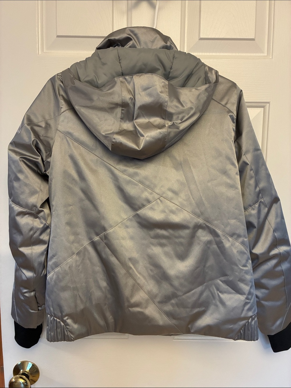 Spyder Girls Insulated Ski Jacket Size 16 Metallic Silver Gray - Picture 6 of 8